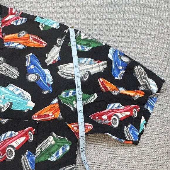 Vintage Classic Cars Handmade Mens Button Up Shirt Black Short Sleeve Size XL? - Picture 14 of 16